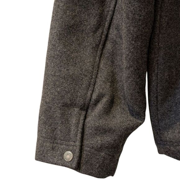 Abercrombie & Fitch 90's-Y2K Gray Wool Blend Full-Zip Quilted Lined Jacket Coat - Picture 6 of 8